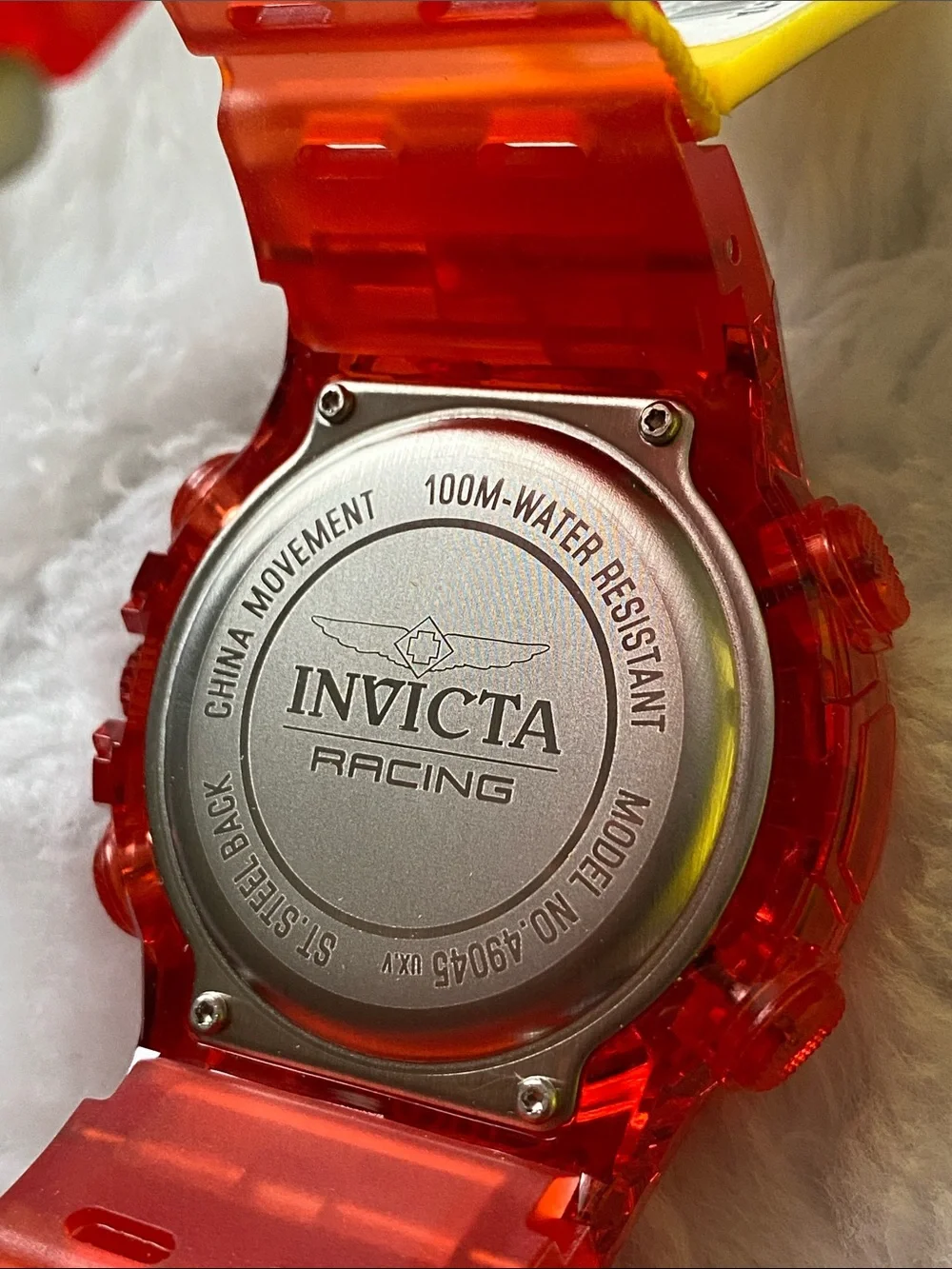 Invicta NEW Red Transparent Digital Chronograph Watch, 49045